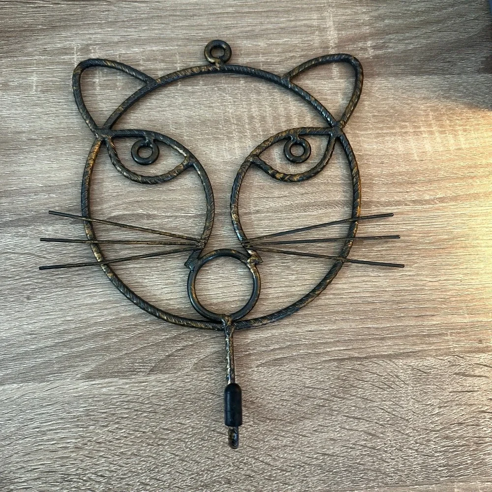 Cat Wall Hook Decorative Wall Hanging Wrought Iron‎ Leashes Keys Towels Coats